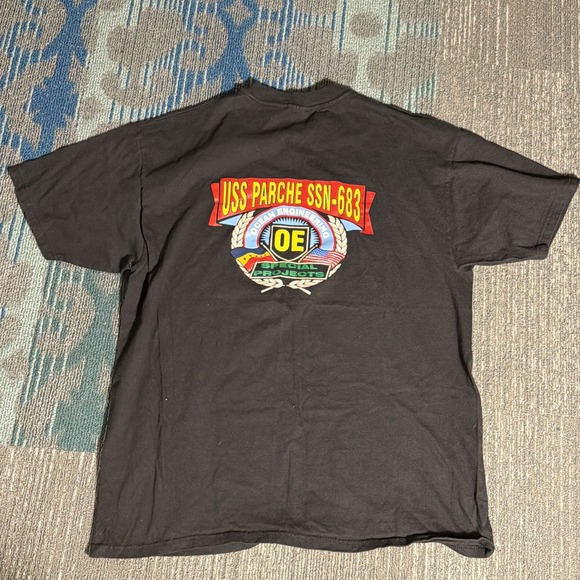 Vintage‎ USS parche SSN-683 submarine T shirt XL  navy ocean front - Picture 5 of 5